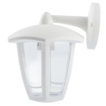 Светильник садово-парковый 6гран белый настенный вниз E27 IP44(У1) НБУ 07-40-004 Дели 3 (8/96)