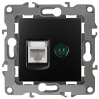 Розетка комбинированная RJ45+TV, Эра12, антрацит, 12-3110-05