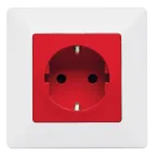 Valena LIFE Розетка силовая 2К+З 16А 250В со шторками безвинтовые зажимы с лицевой панелью белая