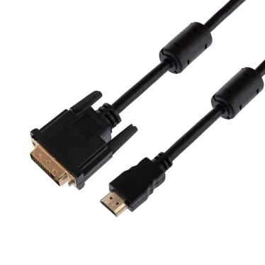 Шнур HDMI - DVI-D с фильтрами, 5 м., GOLD