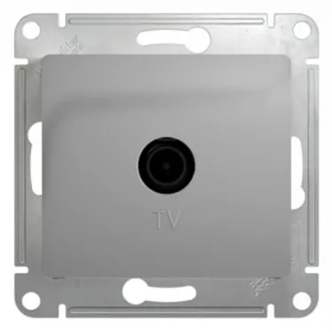 GLOSSA Розетка телевизионная TV одиночная в рамку 1дБ алюминий