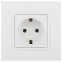 Розетка 2P+E Schuko, 16А-250В, Эра Elegance, белый, 14-2101-01