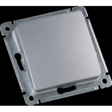 Выключатель одноклавишный, скрытой установки, в рамку, серебро