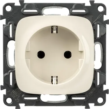 Valena ALLURE Розетка силовая 2К+З 16А 250В винтовые зажимы слоновая кость