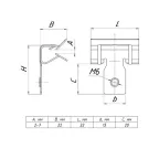 Зажим балочный 3-8мм с резьбой М6 PROxima