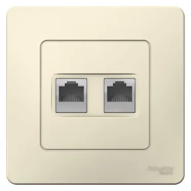 BLANCA скрытой установки розетка двойная компьютерная RJ45, молочный