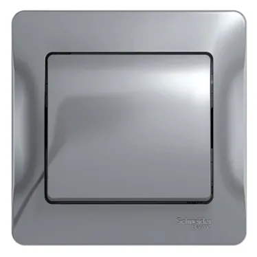 Выключатель одноклавишный, в сборе, схема 1, алюминий