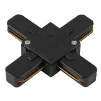 Коннектор для однофазного шинопровода Х-образный черный TR7-C 2W X BK м