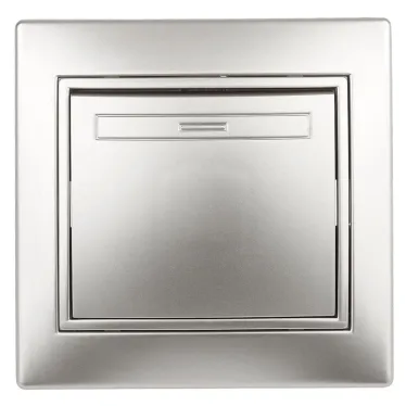 Выключатель Intro Plano 1-101-03 одноклавишный, 10А-250В, IP20, СУ, алюминий