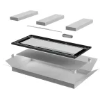 Дверь стеклянная 800мм шкафа LINEA N 42U чер.