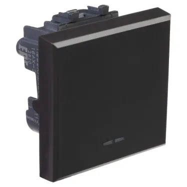 Avanti Переключатель одноклавишный модульный, , Черный матовый, 2 модуля