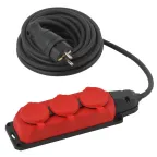 Удлинитель силовой UK-3e-3x1,5-5m-IP44(KG) с заземлением 3 розетки каучук 5м КГ 3х1,5мм2 IP44