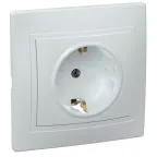 Розетка 1-местная с заземляющим контактом с защитной шторкой 16А керамика КВАРТА белая (РСш10-3-КБ )