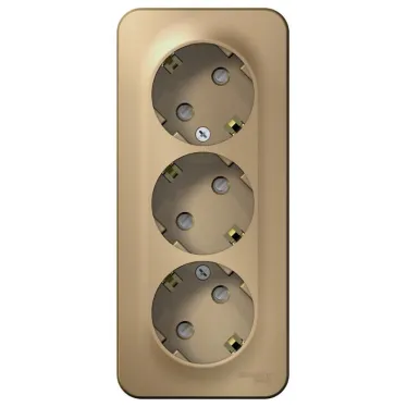 Розетка BLANCA наружная 3-я с заземлением со шторками с изоляционной пластиной 16А 250В титан