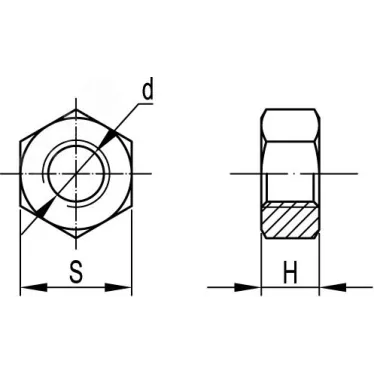 Гайка шестигранная М6 нержавеющая сталь AISI 316L