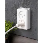 Рим Розетка двойная 10А без заземления белая