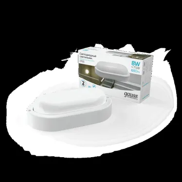 Светильник светодиодный ДБП 8 Вт 680 лм 4000К AC 220В Белый IP65 овал 160х90х46мм Пластик ЖКХ Elementary Gauss