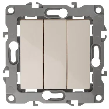 Выключатель тройной, 10АХ-250В, Эра12, слоновая кость,12-1107-02