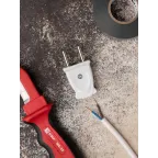 Вилка плоская без заземления белая 10А 250 В Proxima