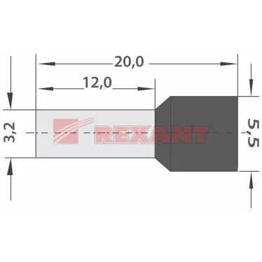 Наконечник штыревой втулочный изолир F-18 мм 4 кв мм (НШВи 4.0-18) серый, REXANT