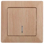 Выключатель с подсветкой, 10А-250В, СУ, Solo, сосна,4-102-11