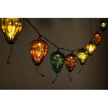 Гирлянда садовая Воздушные шарики на солнечной батарее 3,8 м (длина рабочей части 1,8 метров) 10 LED ERASF23-21 ЭРА