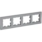 BRITE Рамка 4 поста РУ-4-2-БрСе стекло сер.