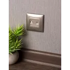 Валенсия лицевая панель розетки RJ-45 1-местная кашемир