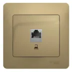 GLOSSA Розетка компьютерная RJ45 категория 5е в рамку титан