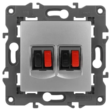 Розетка аудио двойная, Эра Elegance, алюминий, 14-3112-03