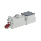 Розетка наружной установки с механической блокировкой и DIN-рейкой на 6 модулей IP67 16А 3P+E 400В