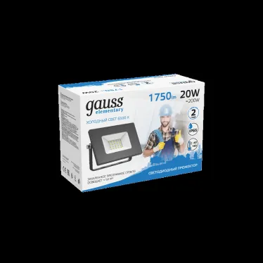 Прожектор светодиодный ДО 20 Вт 1800 лм 6500К AC 220В IP65 105х118х27мм Elementary Gauss