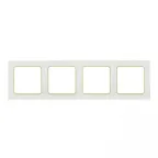 Стокгольм Рамка 4-местная белая с линией цвета зеленый