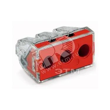 Клемма 3-проводная 2.5 - 6.0мм2 одножильный. красный (уп/50шт) | 773-173 | WAGO