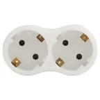 Разветвитель электрический SPx-2e-W на 2 розетки с заземлением 16А белый