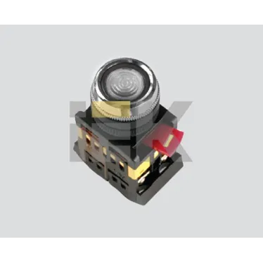 Кнопка ABLFS-22 плоская прозрачная неон 1з+1р