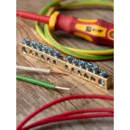 Шина нулевая с заземлением 63.12 латунь