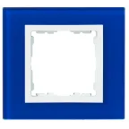 Рамка на 1 пост, S82N, синий - белый (стекло)