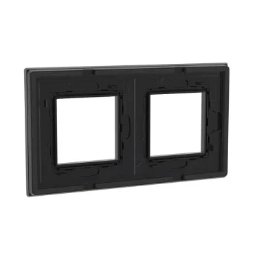 Рамка из натурального стекла, ''Avanti'', черная, 4 модуля