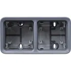 Двухместная монтажная коробка - Программа Plexo - серый - 2 поста - горизонтальная установка