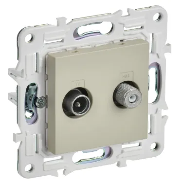 SKANDY Розетка двойная TV+SAT SK-A13B бежевый IEK