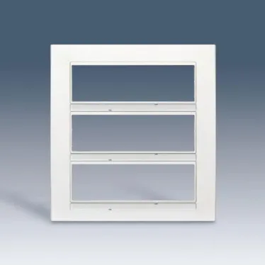 Накладка 3-х рядная с суппортами на 24 узких модуля, S82C, алюминий - графит