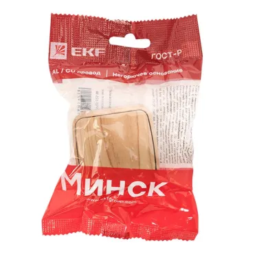 Выключатель 1-клавишный ОП Минск 10А с индикатором светлое дерево