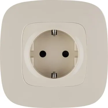 Valena ALLURE Розетка силовая 2К+З 16А 250В с лицевой панелью винтовые зажимы слоновая кость