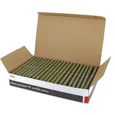 Шина нулевая 63.20 изолятор на DIN-рейку латунь