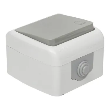 Кнопка звонка Мурманск 1-клавишная 10А IP54 серая