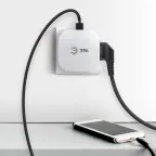 Тройник 3гн 220V + 2xUSB 2000mA, c заземл, со шт (белый) (6/36/864) SP-3e-USB-2A