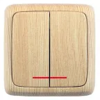 Выключатель двухклавишный наружный с изоляционной пластиной с индикацией сосна 16А