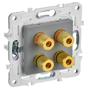 SKANDY Аудиорозетка 4-местная SK-A01Gr серый IEK