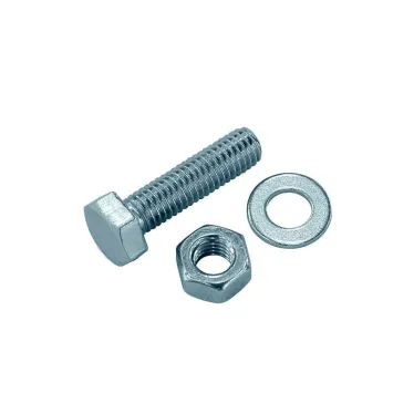 Болт DIN933 М10х30 шестигранная голова полная резьба оцинкованный + гайка + шайба (2 шт)